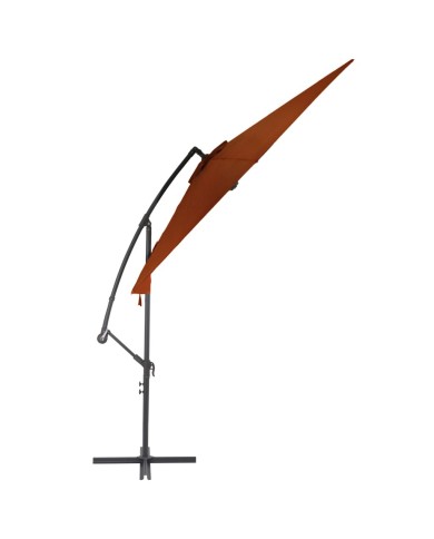 Parasol déporté avec mât en aluminium Terre cuite 300 cm