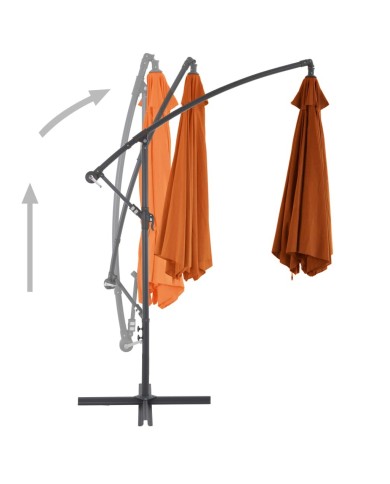 Parasol déporté avec mât en aluminium Terre cuite 300 cm