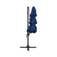 Parasol à 4 niveaux avec mât en aluminium Bleu azuré 3x3 m