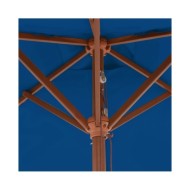 Parasol d'extérieur avec mât en bois Bleu 150x200 cm