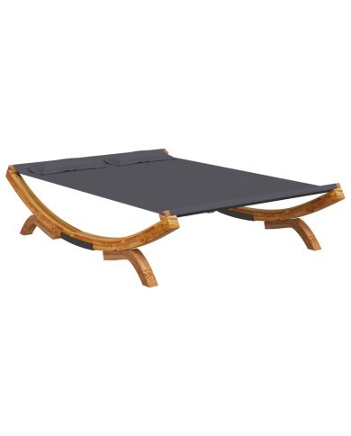 Hamac 165x188,5x46 cm Bois courbé massif Anthracite