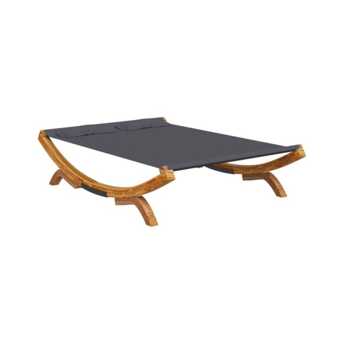 Hamac 165x188,5x46 cm Bois courbé massif Anthracite