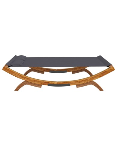 Hamac 165x188,5x46 cm Bois courbé massif Anthracite