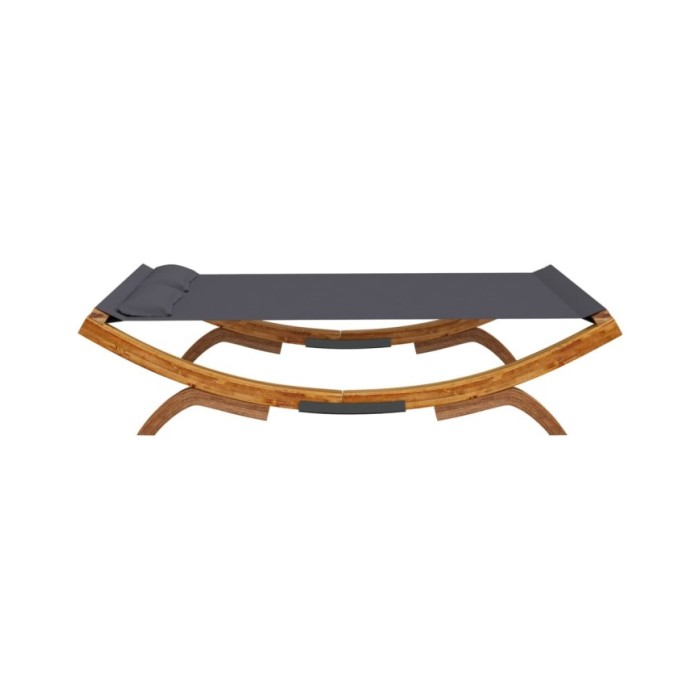 Hamac 165x188,5x46 cm Bois courbé massif Anthracite