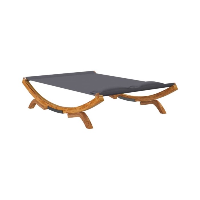 Hamac 165x188,5x46 cm Bois courbé massif Anthracite