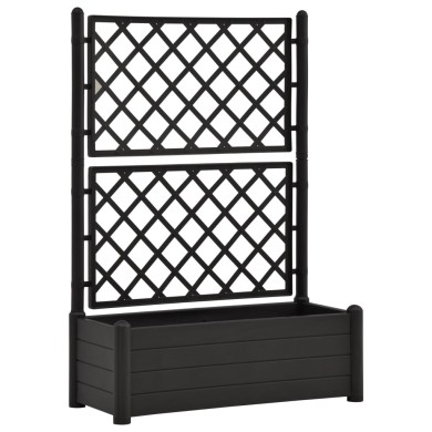 Jardinière avec treillis 100x43x142 cm PP Anthracite