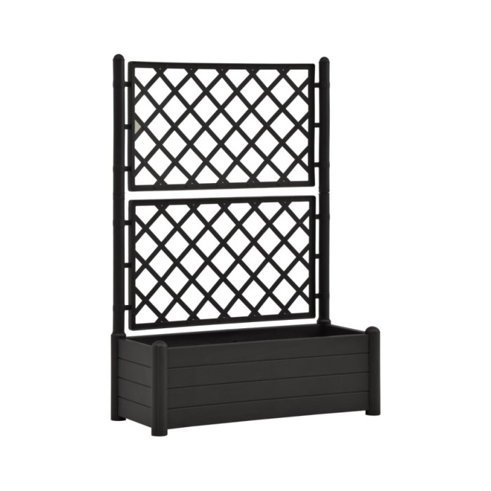 Jardinière avec treillis 100x43x142 cm PP Anthracite