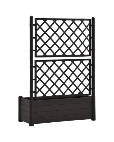 Jardinière avec treillis 100x43x142 cm PP Anthracite