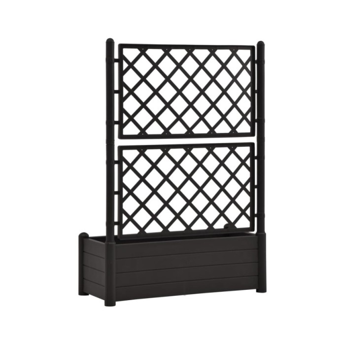 Jardinière avec treillis 100x43x142 cm PP Anthracite