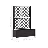 Jardinière avec treillis 100x43x142 cm PP Anthracite