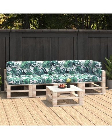 Coussins de canapé palette 5 pcs Motif de feuilles