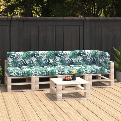 Coussins de canapé palette 5 pcs Motif de feuilles