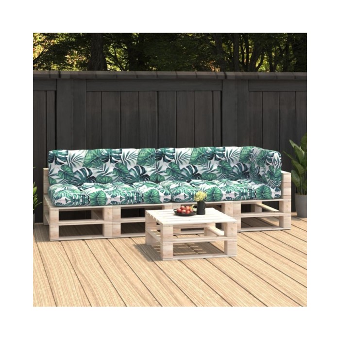 Coussins de canapé palette 5 pcs Motif de feuilles