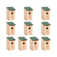 Nichoirs 10 pcs Bois de sapin massif 12x12x22 cm