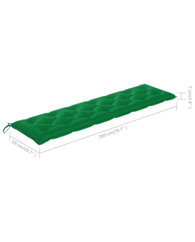 Coussin de balancelle Vert 200 cm Tissu