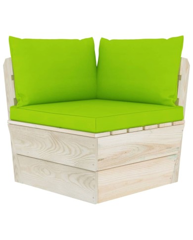 Coussins de canapé palette 3 pcs Vert vif Tissu