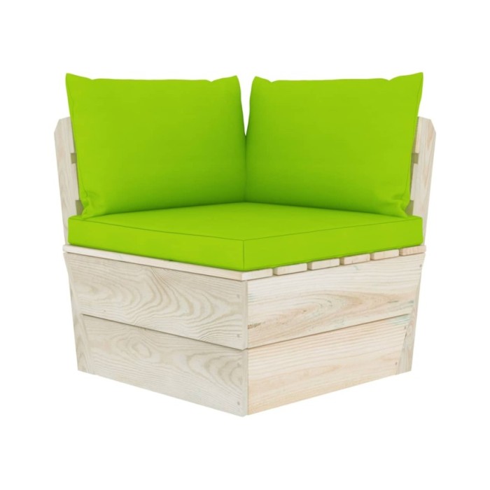 Coussins de canapé palette 3 pcs Vert vif Tissu
