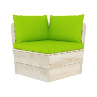 Coussins de canapé palette 3 pcs Vert vif Tissu