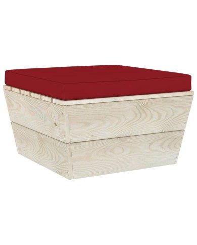 Coussin de repose-pied palette Rouge bordeaux Tissu