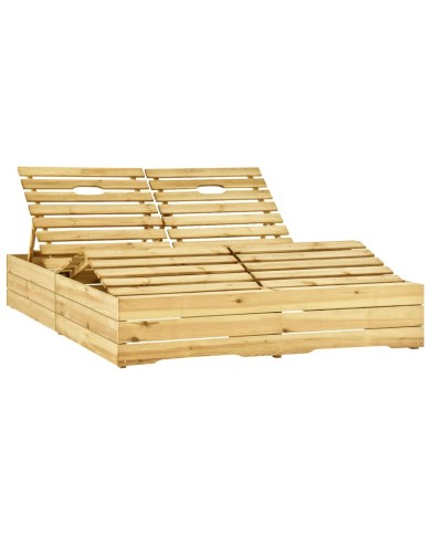 Chaise longue double Bois de pin imprégné de vert