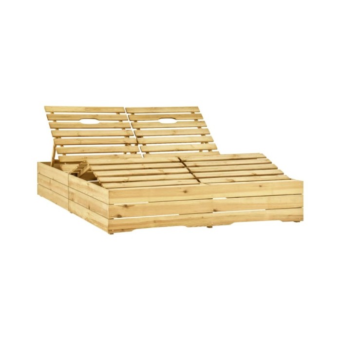 Chaise longue double Bois de pin imprégné de vert
