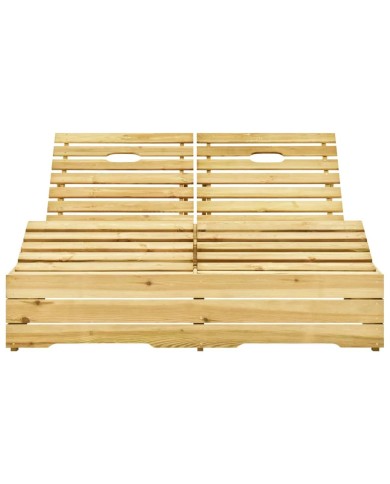 Chaise longue double Bois de pin imprégné de vert