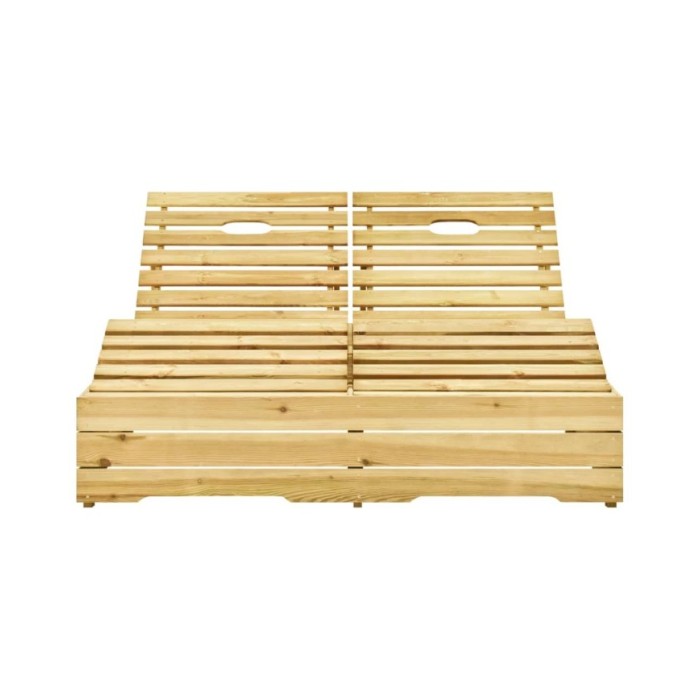 Chaise longue double Bois de pin imprégné de vert