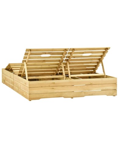 Chaise longue double Bois de pin imprégné de vert