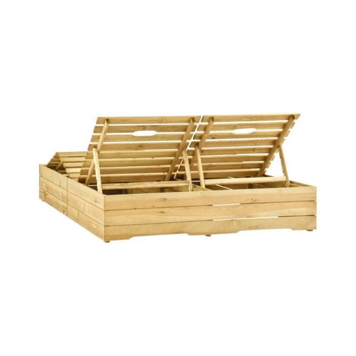 Chaise longue double Bois de pin imprégné de vert