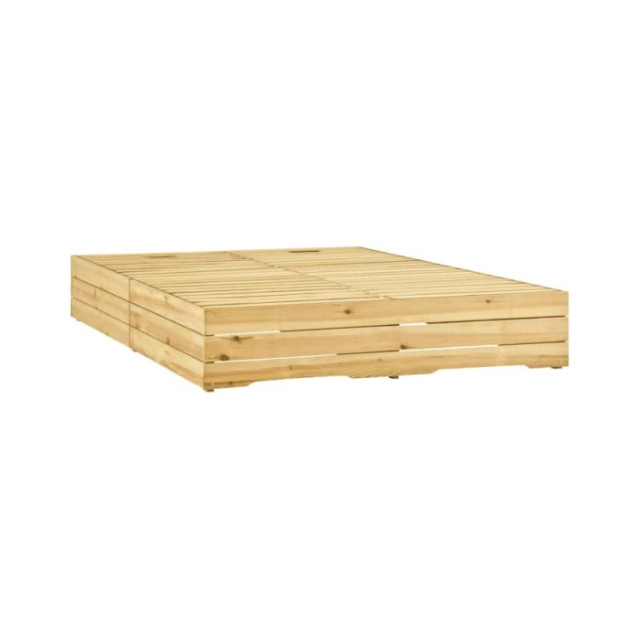 Chaise longue double Bois de pin imprégné de vert