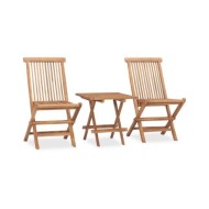 Mobilier à dîner d'extérieur pliable 3 pcs Bois solide de teck