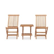 Mobilier à dîner d'extérieur pliable 3 pcs Bois solide de teck