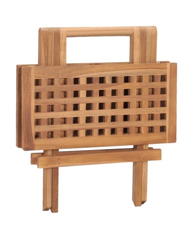 Mobilier à dîner d'extérieur pliable 3 pcs Bois solide de teck