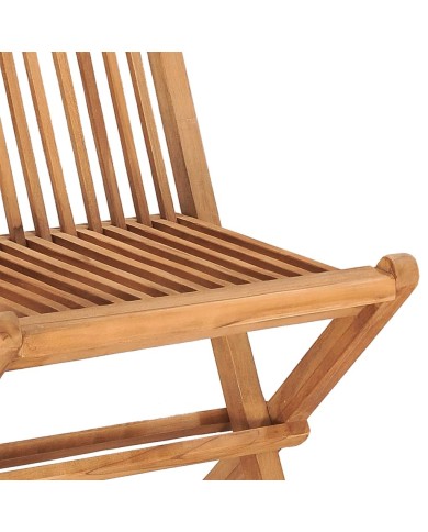 Mobilier à dîner d'extérieur pliable 3 pcs Bois solide de teck
