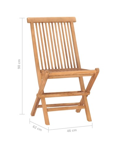Mobilier à dîner d'extérieur pliable 3 pcs Bois solide de teck