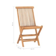 Mobilier à dîner d'extérieur pliable 3 pcs Bois solide de teck