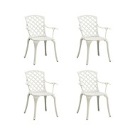 Chaises de jardin 4 pcs Aluminium coulé Blanc