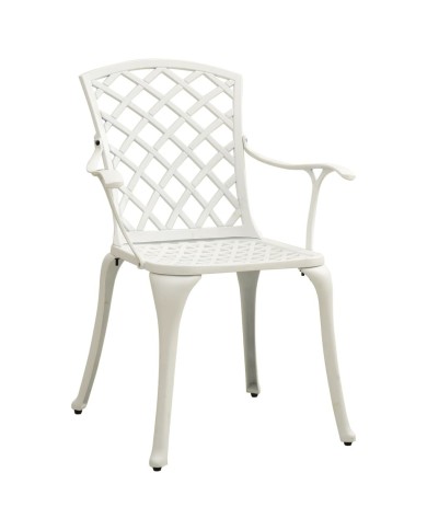 Chaises de jardin 4 pcs Aluminium coulé Blanc