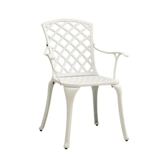 Chaises de jardin 4 pcs Aluminium coulé Blanc