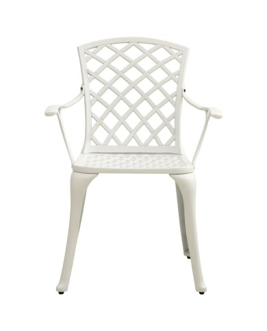 Chaises de jardin 4 pcs Aluminium coulé Blanc