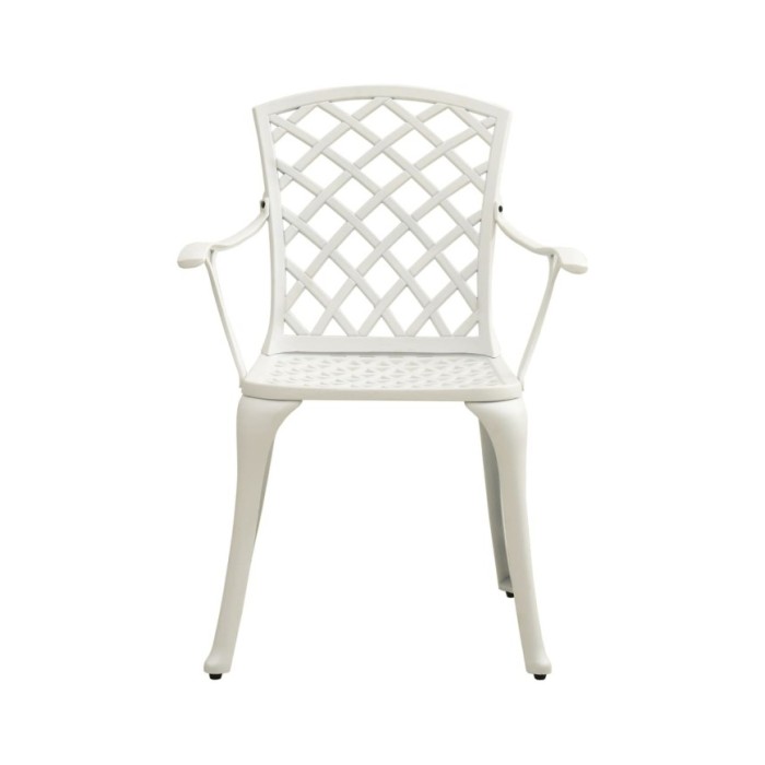 Chaises de jardin 4 pcs Aluminium coulé Blanc