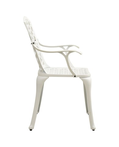 Chaises de jardin 4 pcs Aluminium coulé Blanc