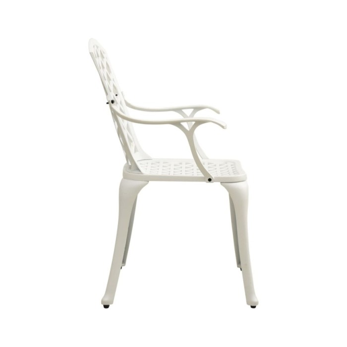 Chaises de jardin 4 pcs Aluminium coulé Blanc