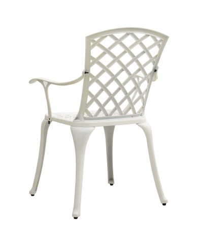 Chaises de jardin 4 pcs Aluminium coulé Blanc