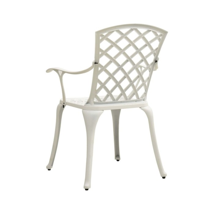 Chaises de jardin 4 pcs Aluminium coulé Blanc