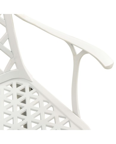 Chaises de jardin 4 pcs Aluminium coulé Blanc