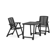 Ensemble de bistro pliable 3 pcs Plastique Gris