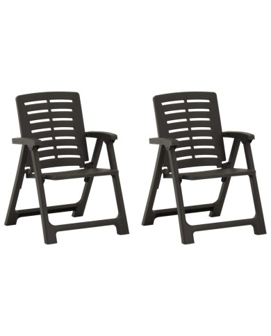 Ensemble de bistro pliable 3 pcs Plastique Gris