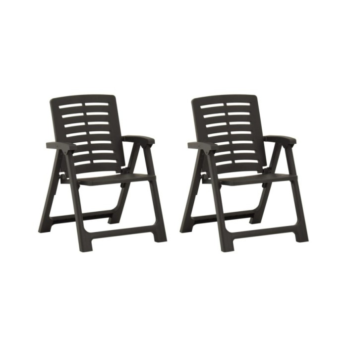 Ensemble de bistro pliable 3 pcs Plastique Gris