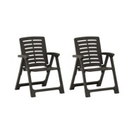 Ensemble de bistro pliable 3 pcs Plastique Gris